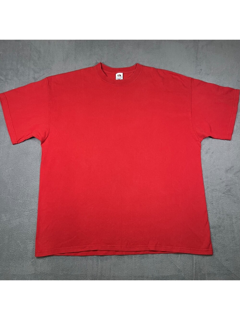 Fruit of the Loom T-Shirt Red Mens 2XL Cotton Short Sleeve Oversized Minimalist
